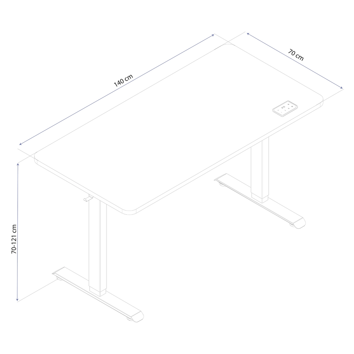 Mesa com Regulagem de Altura Elétrica Misch Pro